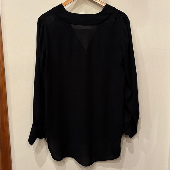 Vince Black V-Neck Tunic Blouse - Picture 4 of 5